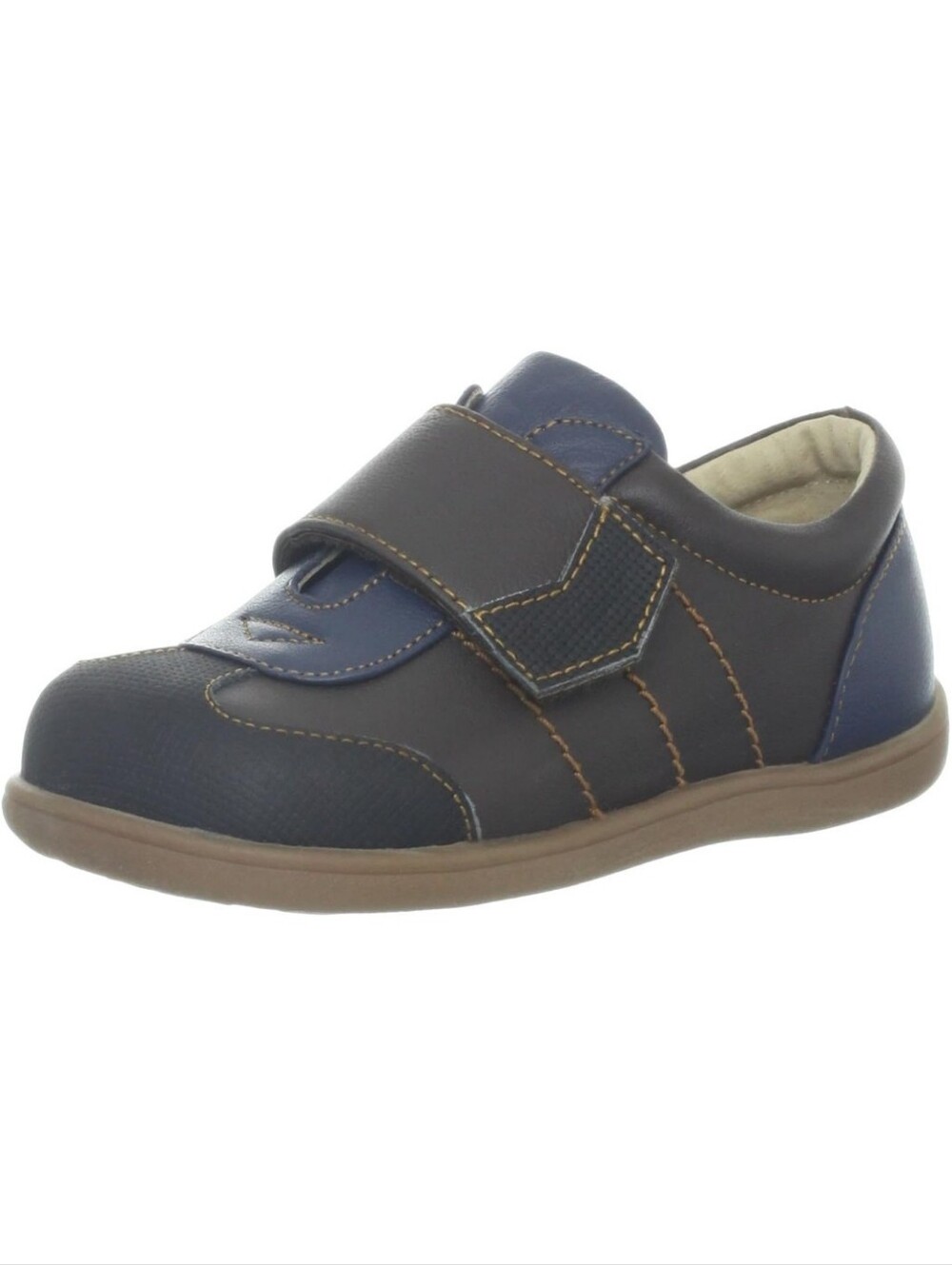 See Kai Run Kanoa Unisex Blue Brown Toddler Velcro Leather Sneakers Size 5